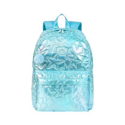 Sac à Dos Fille Brillant Étoiles – Effet Verni & Pompon